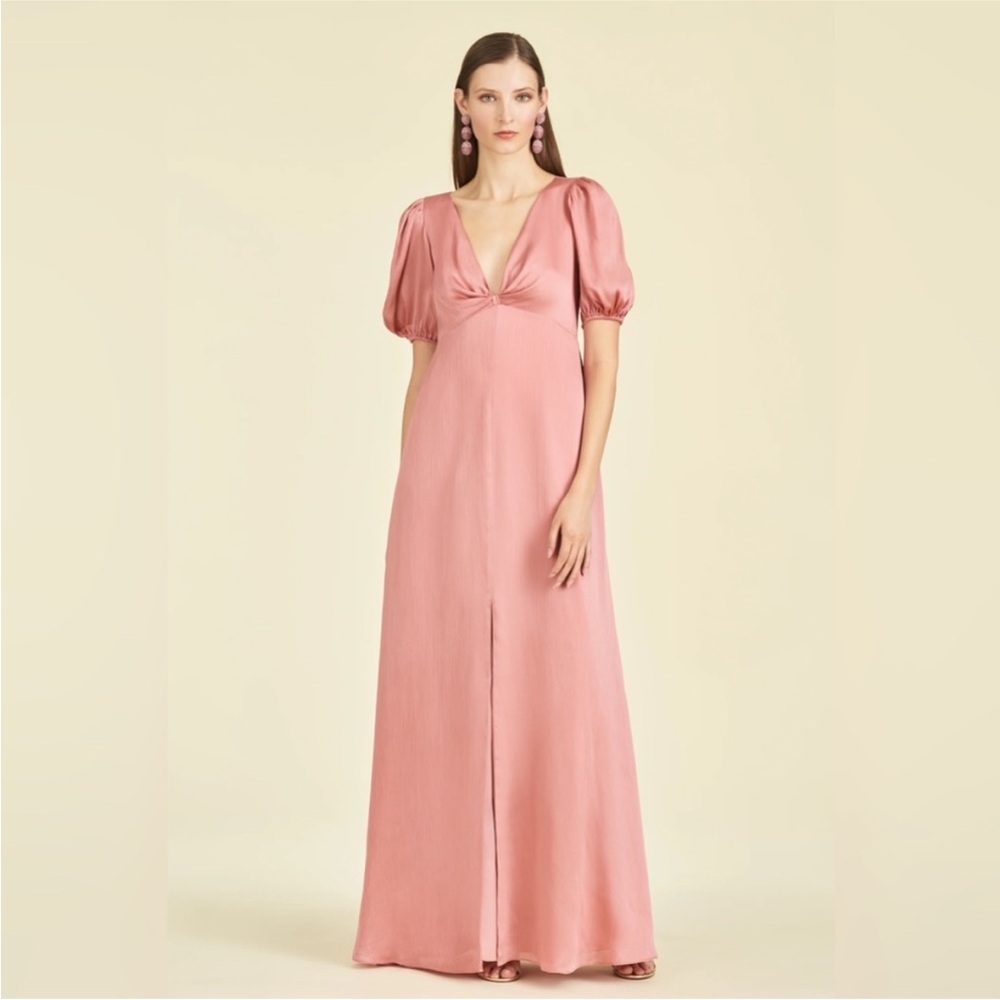 Sachin & Babi Short Sleeve V Neck Alli Gown in Pink